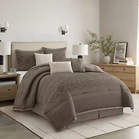 Stratford Park Whitney Geometric 7-pc. Easy Care Comforter Set