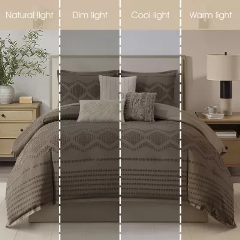 Stratford Park Whitney Geometric 7-pc. Easy Care Comforter Set