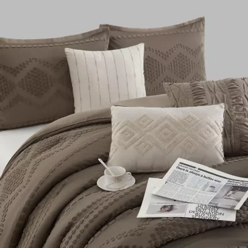Stratford Park Whitney Geometric 7-pc. Easy Care Comforter Set