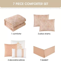 Stratford Park Brenda Geometric 7-pc. Easy Care Comforter Set