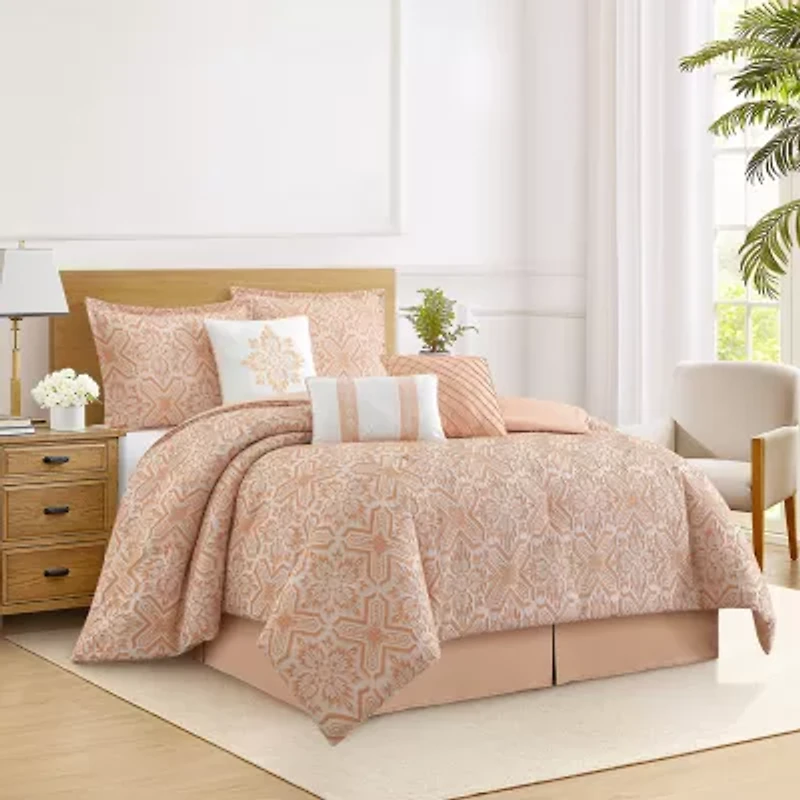 Stratford Park Brenda Geometric 7-pc. Easy Care Comforter Set