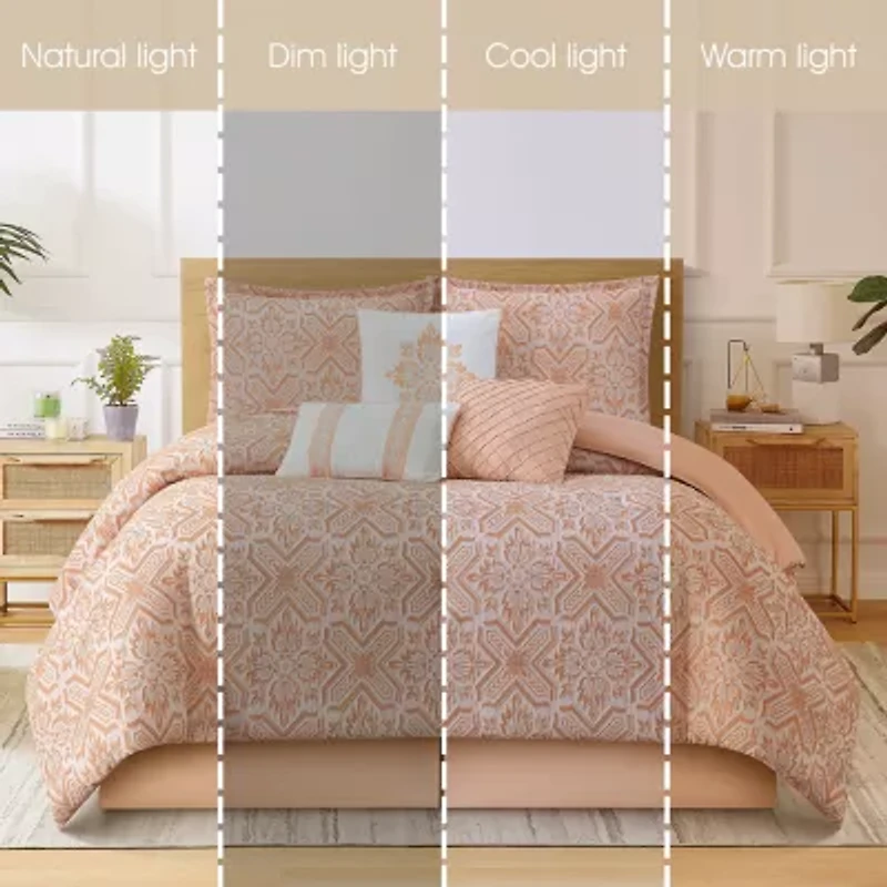 Stratford Park Brenda Geometric 7-pc. Easy Care Comforter Set