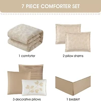 Stratford Park Kacey Leaves 7-pc. Easy Care Comforter Set