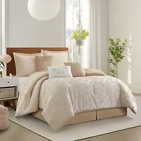 Stratford Park Kacey Leaves 7-pc. Easy Care Comforter Set