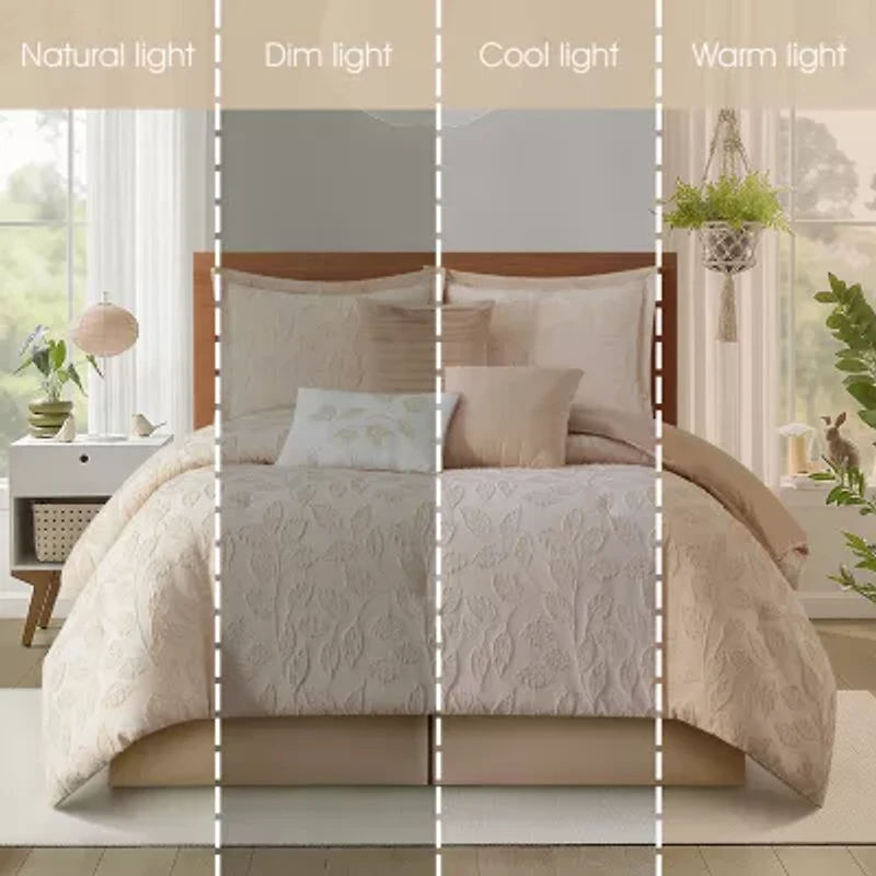 Stratford Park Kacey Leaves 7-pc. Easy Care Comforter Set
