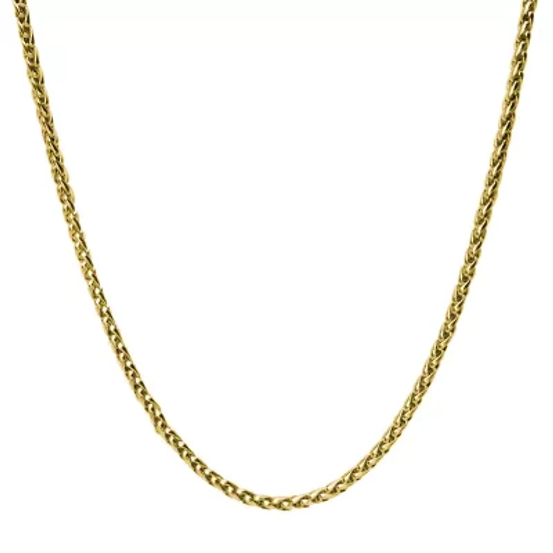 Mens Stainless Steel Hypoallergenic 24 Inch Wheat Chain Necklace