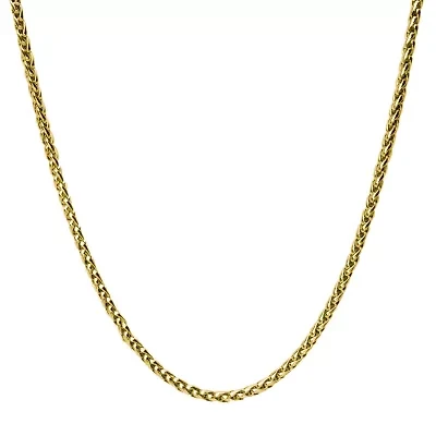 Mens Stainless Steel Hypoallergenic 24 Inch Wheat Chain Necklace