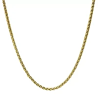 Mens Stainless Steel Hypoallergenic 24 Inch Wheat Chain Necklace