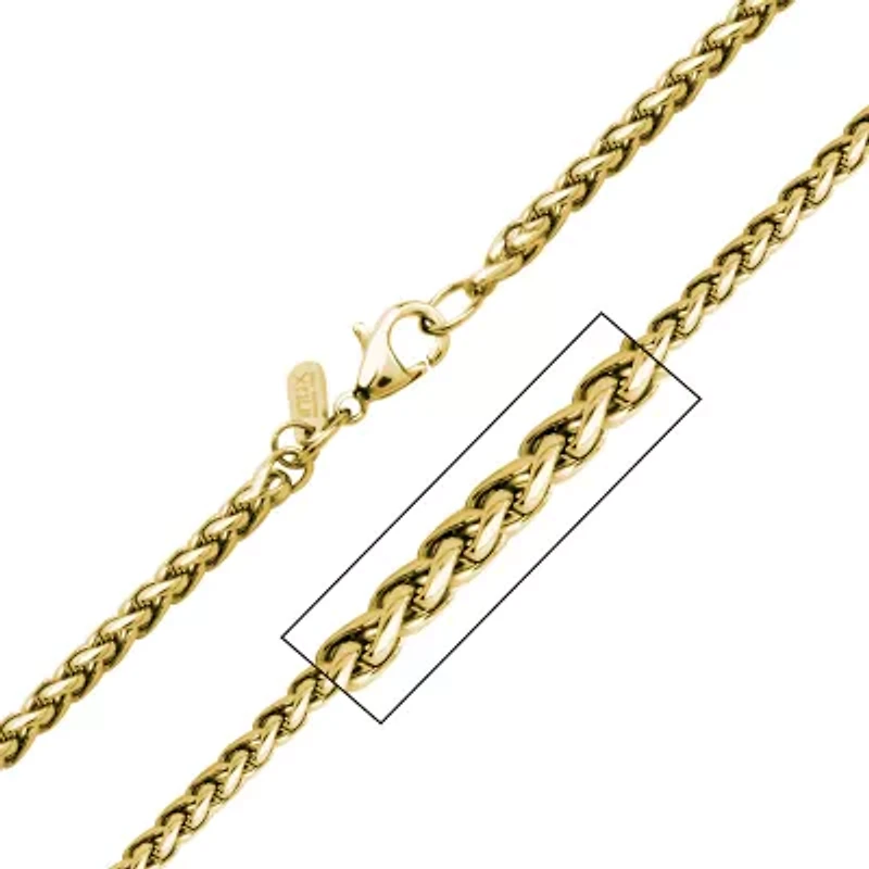 Mens Stainless Steel Hypoallergenic 24 Inch Wheat Chain Necklace
