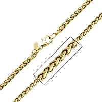 Mens Stainless Steel Hypoallergenic 24 Inch Wheat Chain Necklace