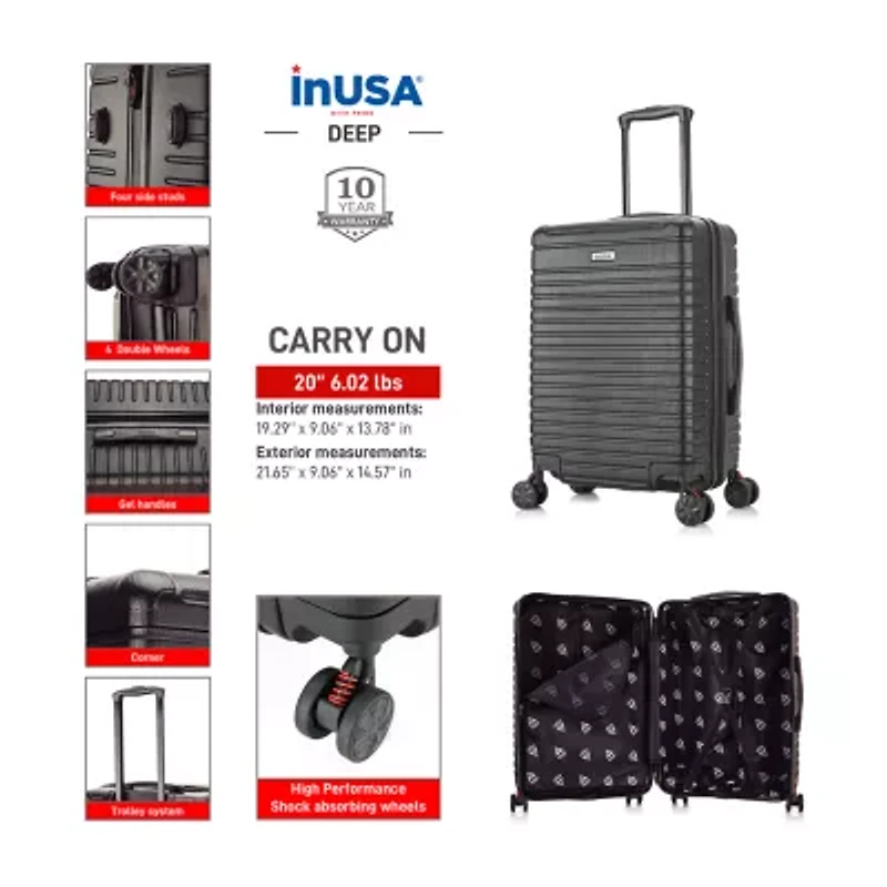 InUSA Deep 20" Hardside Lightweight Luggage