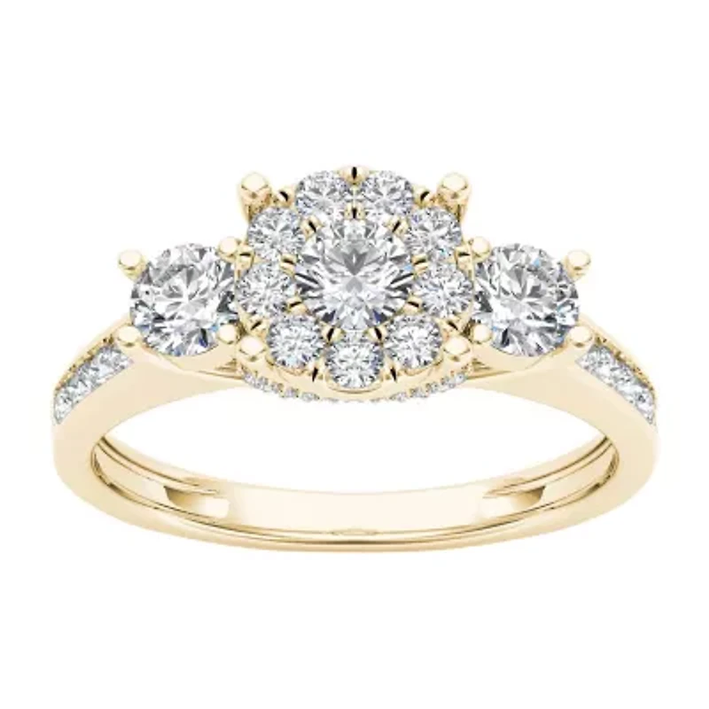 3/8 CT.T.W. Natural Diamond Cluster Swirl Engagement Ring