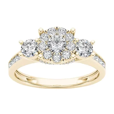 3/8 CT.T.W. Natural Diamond Cluster Swirl Engagement Ring