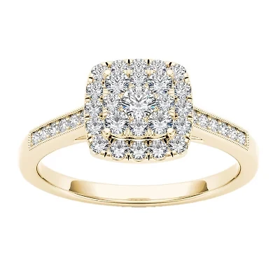 1/2 CT.T.W. Natural Diamond 10K Yellow Gold Engagement Ring