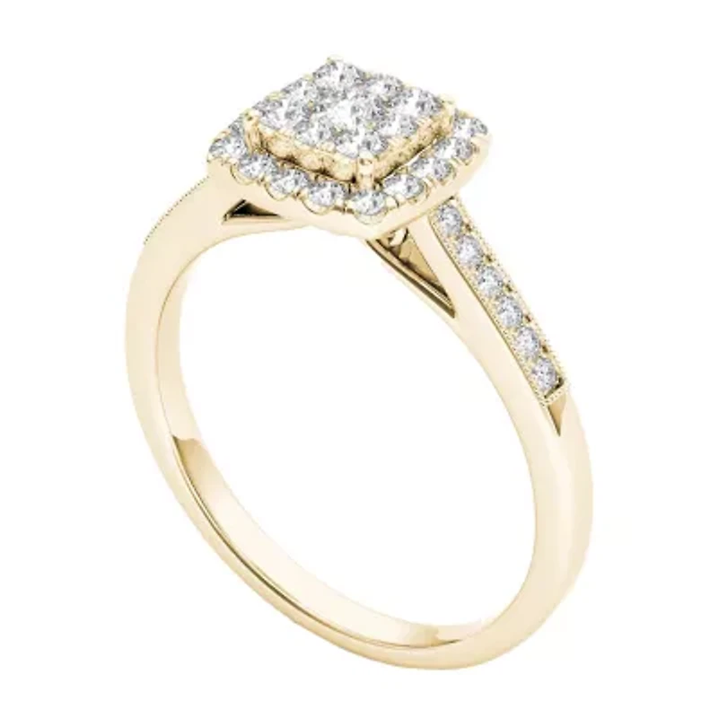 1/2 CT.T.W. Natural Diamond 10K Yellow Gold Engagement Ring
