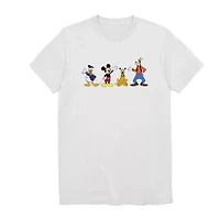 4 Friends Mens Crew Neck Short Sleeve Regular Fit Mickey Mouse Minnie Graphic T-Shirt