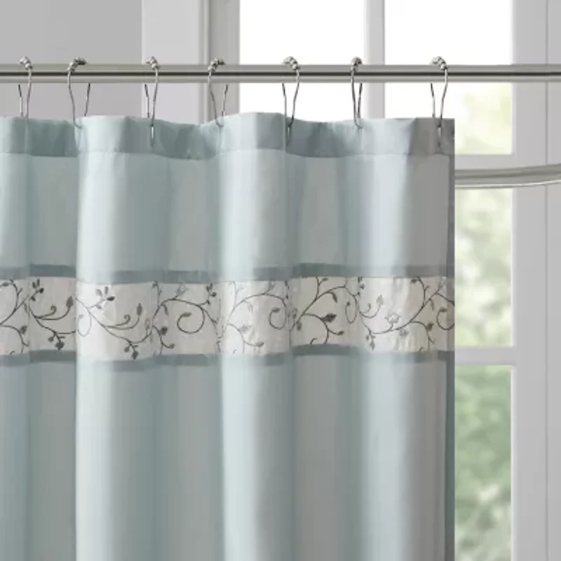 Madison Park Belle Embroidered Shower Curtain