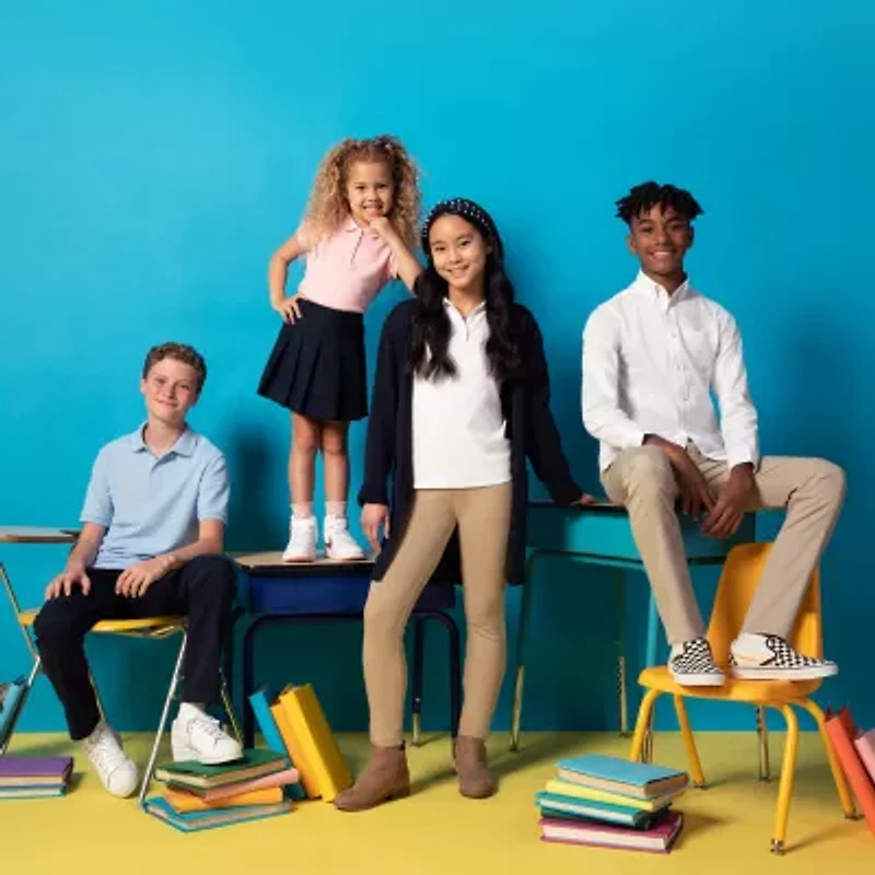 IZOD Little & Big Kid Girls Short Sleeve Regular Fit Polo Shirt