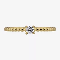 Silver Treasures Delicates Twist Womens Cubic Zirconia 14K Gold Over Brass Delicate Band