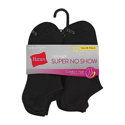 Hanes Lightweight Womens Multi-Pack 12 Pair Liner Socks