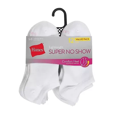 Hanes Lightweight Womens Multi-Pack 12 Pair Liner Socks