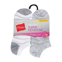 Hanes Lightweight Womens Multi-Pack 12 Pair Liner Socks