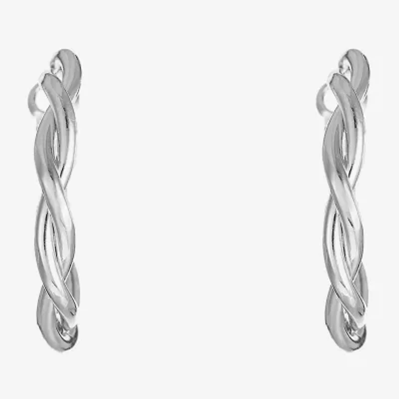 Liz Claiborne Twisted Womens 30mm Hypoallergenic Hoop Earrings
