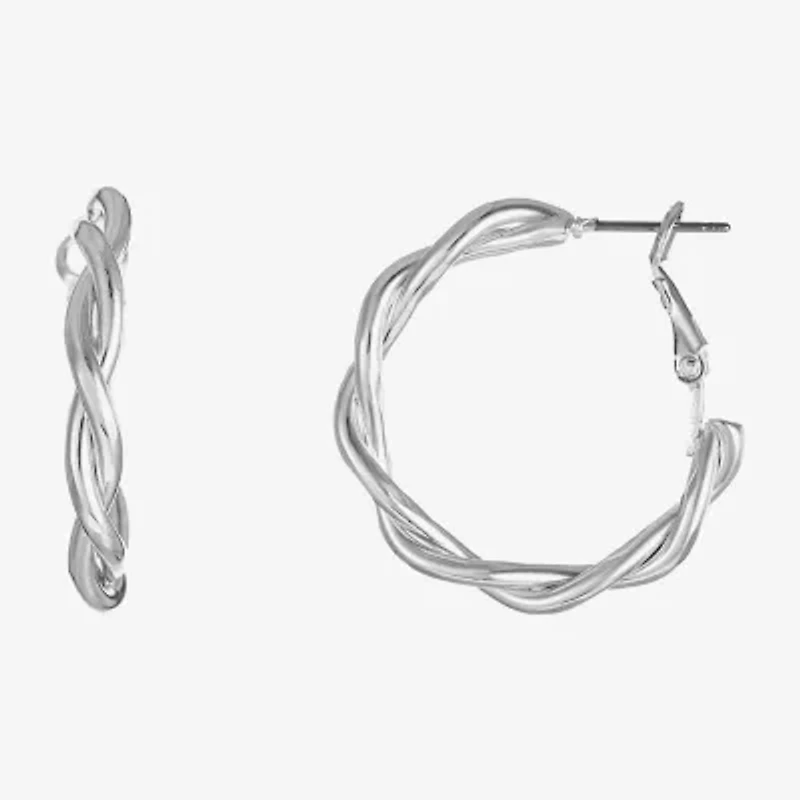 Liz Claiborne Twisted Womens 30mm Hypoallergenic Hoop Earrings