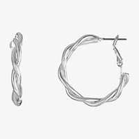 Liz Claiborne Twisted Womens 30mm Hypoallergenic Hoop Earrings