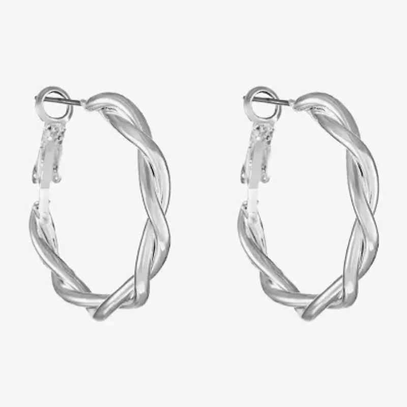 Liz Claiborne Twisted Womens 30mm Hypoallergenic Hoop Earrings