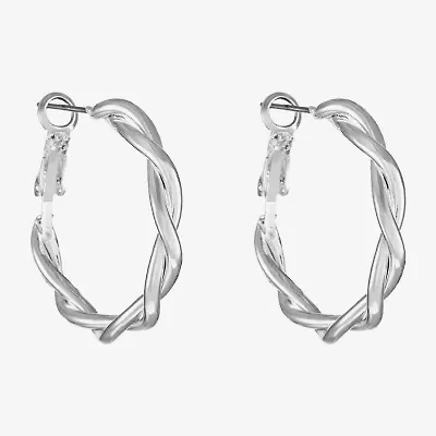 Liz Claiborne Twisted Womens 30mm Hypoallergenic Hoop Earrings