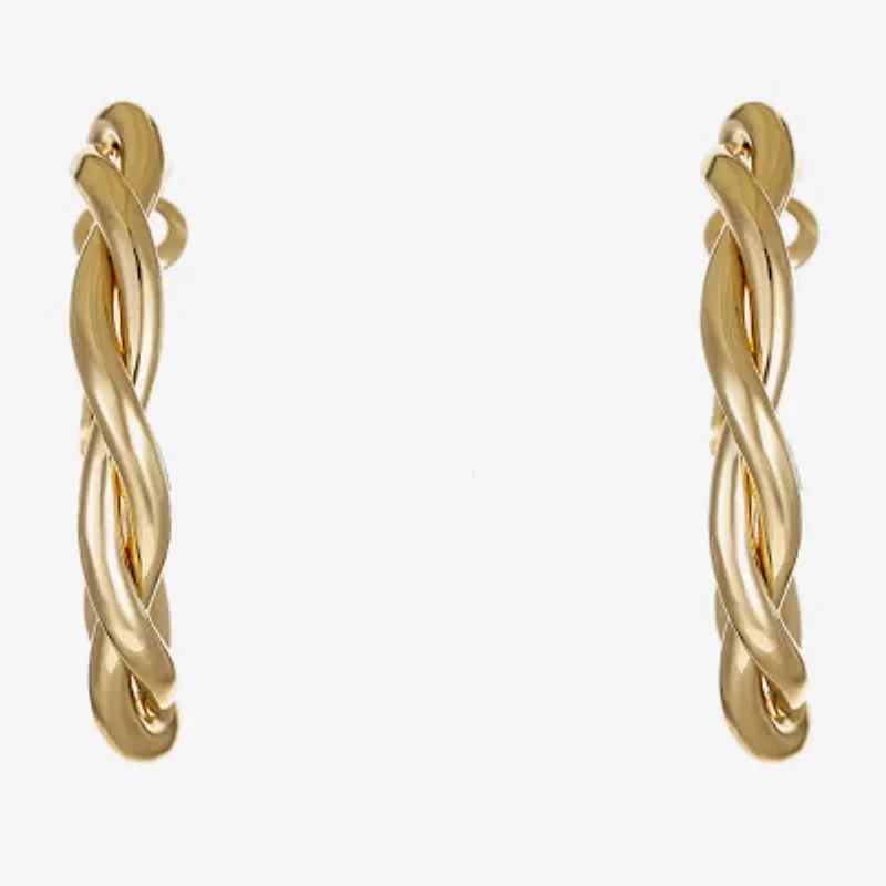 Liz Claiborne Twisted Womens 30mm Hypoallergenic Hoop Earrings