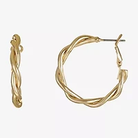 Liz Claiborne Twisted Womens 30mm Hypoallergenic Hoop Earrings