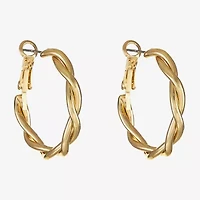 Liz Claiborne Twisted Womens 30mm Hypoallergenic Hoop Earrings
