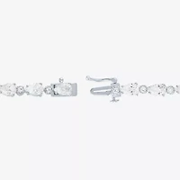 Womens Lab Created Sapphire Sterling Silver Inch Tennis Bracelet