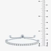 Womens Lab Created White Sapphire Sterling Silver Bolo Bracelet