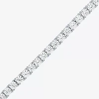 Womens Lab Created White Sapphire Sterling Silver Bolo Bracelet