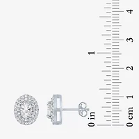 Lab Created White Sapphire Sterling Silver 10.2mm Stud Earrings