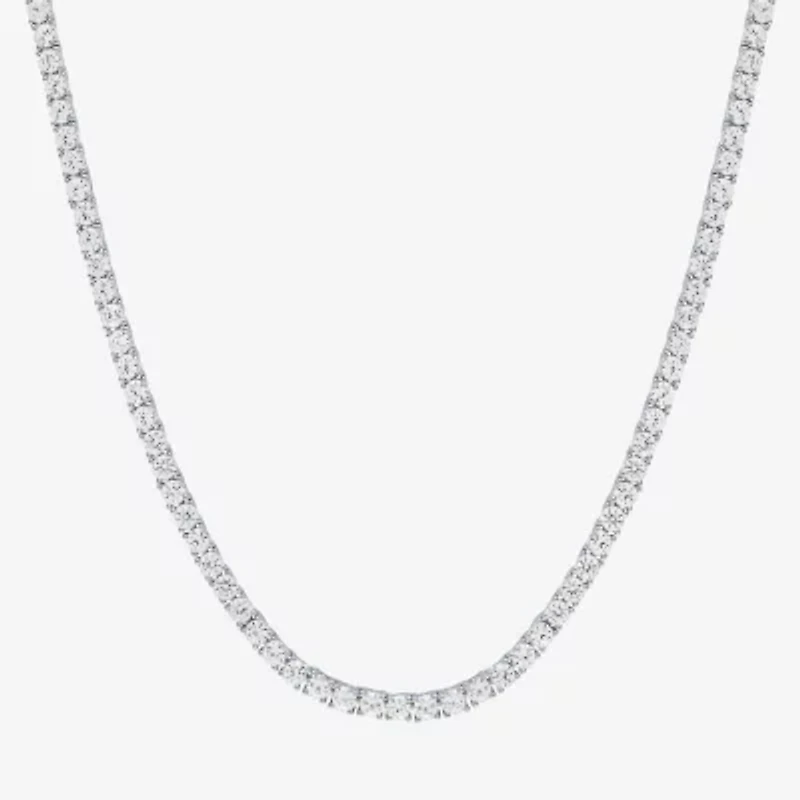 Womens Sapphire Sterling Silver Inch Tennis Necklace