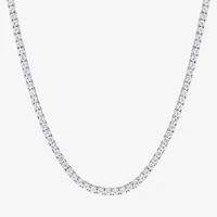 Womens Sapphire Sterling Silver Inch Tennis Necklace