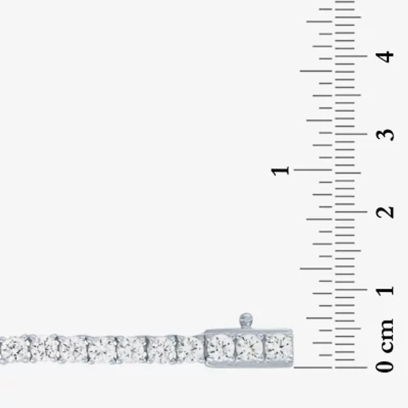 Womens Sapphire Sterling Silver Inch Tennis Necklace