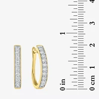 (I1-I2/G-H) Womens 1/2 CT. T.W. Lab Grown White Diamond 10K Gold 20.7mm Hoop Earrings