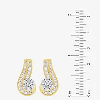 Diamond Blossom (G / Si2) Womens 2 CT. T.W. Lab Grown White Diamond 10K Gold Flower Drop Earrings