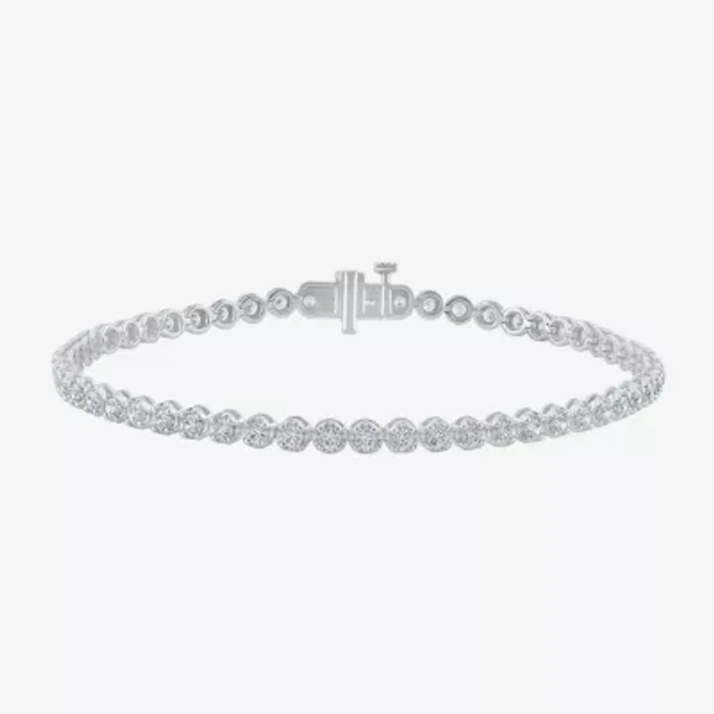H-I/ I1) Womens CT. T.W. Lab Grown White Diamond 10K Gold 7.25 Inch Tennis Bracelet