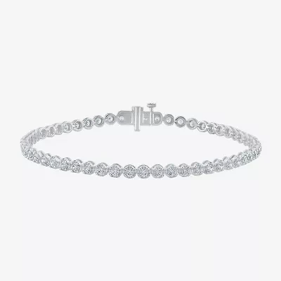 H-I/ I1) Womens CT. T.W. Lab Grown White Diamond 10K Gold 7.25 Inch Tennis Bracelet