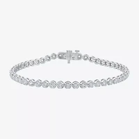 (I1/H-I) Womens 3 CT. T.W. Lab Grown White Diamond 10K Gold 7.25 Inch Tennis Bracelet