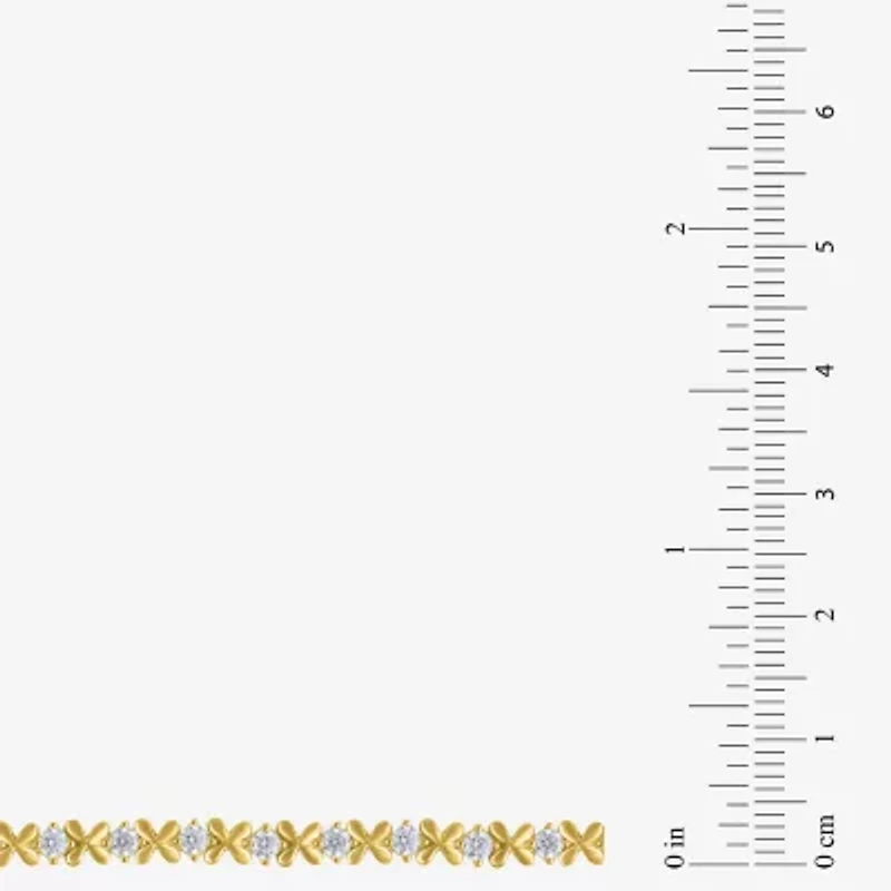 (G / Si2) Womens 2 CT. T.W. Lab Grown White Diamond 10K Gold 7.25 Inch Tennis Bracelet