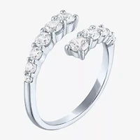 (G-H / Si2-I1) Womens 1 CT. T.W. Lab Grown White Diamond 10K Gold Bypass  Cocktail Ring