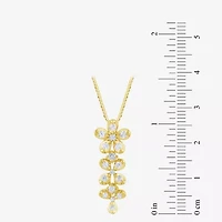 Diamond Blossom (G / Si2) Womens 1/2 CT. T.W. Lab Grown White Diamond 10K Gold Flower 18 Inch Pendant Necklace