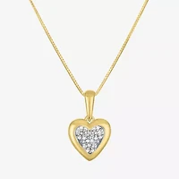 (G-H / Si2-I1) Womens 1/4 CT. T.W. Lab Grown White Diamond 10K Gold Heart 16 Inch Pendant Necklace